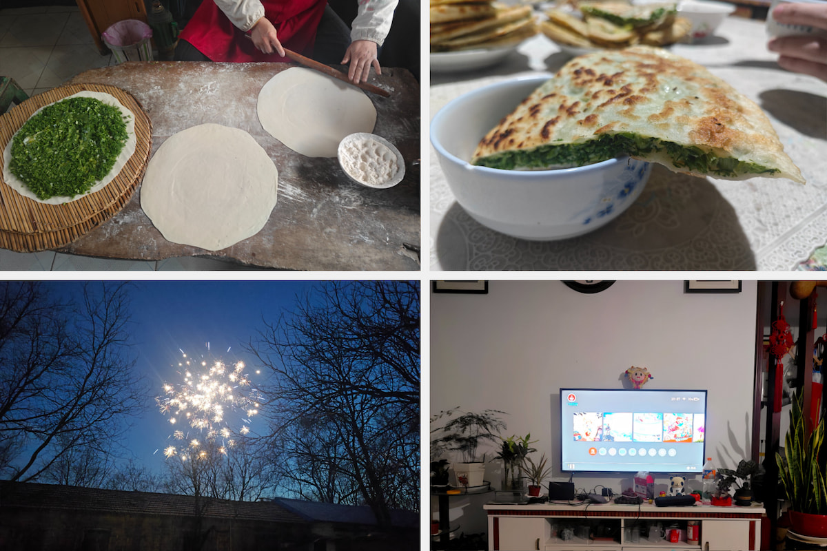 Eating lào hézi on New Year's Eve